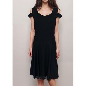 NWT Thath Dress Sz M Black LBD Shoulder Cut‎ Out Goth Minimalist Witch